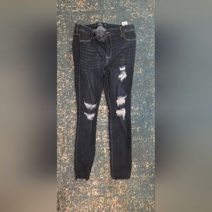 Hollister Dark Blue Distressed Skinny Jeans